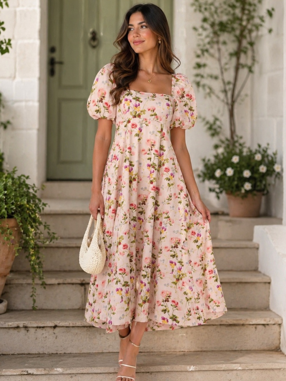 Hill House Pink Floral Matilda Nap Dress Midi Large - Picture 2 of 11
